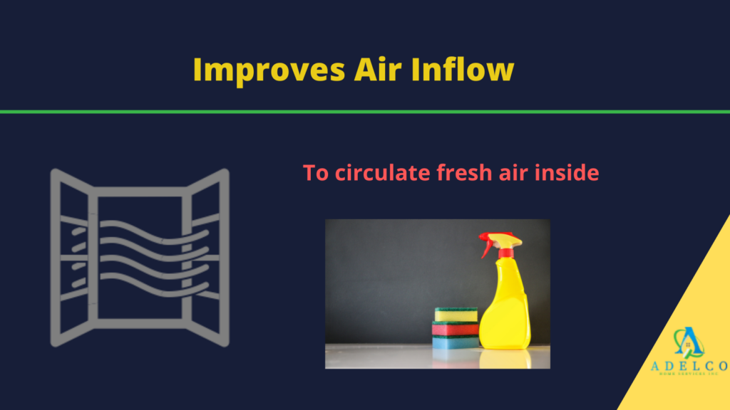 Improves the inflow of air