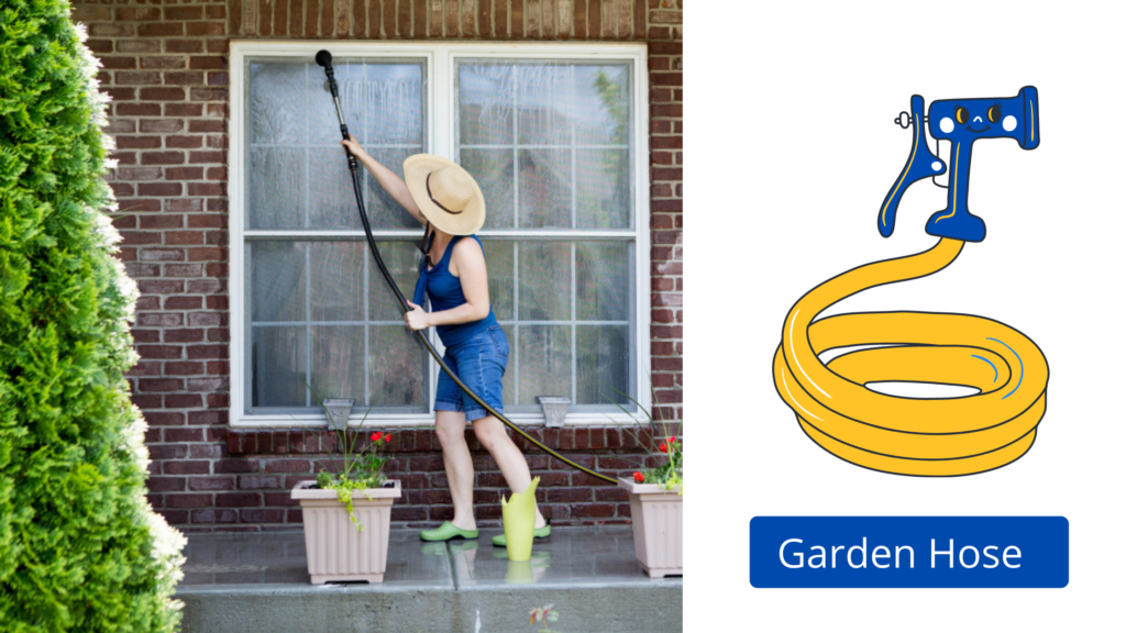 Use Garden Hose for Exterior Window Cleaning