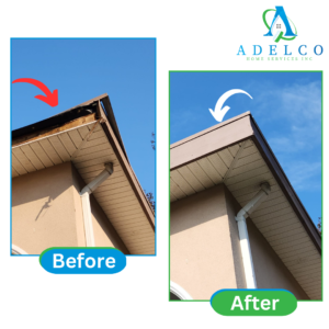 Fascia Installation Before After Results by AdelCo Home Services
