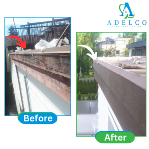 Fascia Installation Before After Results by AdelCo Home Services Inc