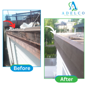 Soffit and Fascia Installation Before After Results by AdelCo Home Services Inc