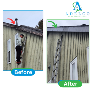 Fascia Replacement Before and After by AdelCo Home Services