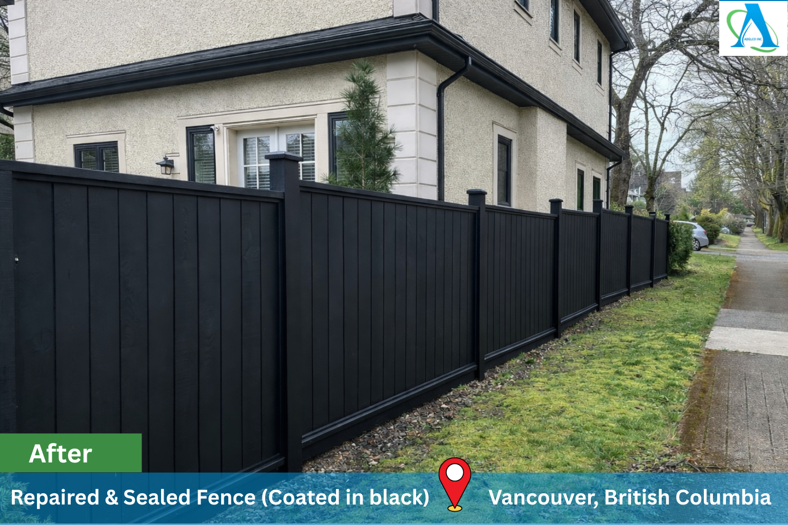 After Old Wooden Fence Repair in Vancouver by AdelCo
