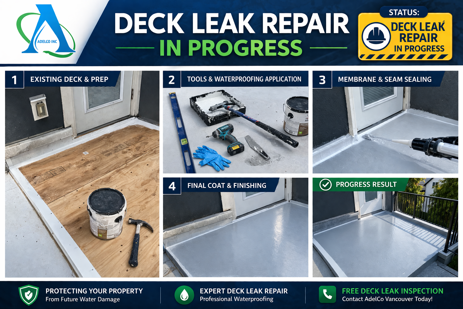 Deck Leak Repair by AdelCo Home Services in Vancouver