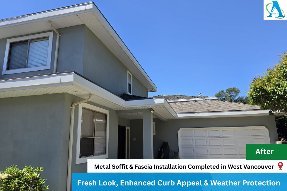 After Metal Soffit & Fascia Installation Completed in West Vancouver by AdelCo