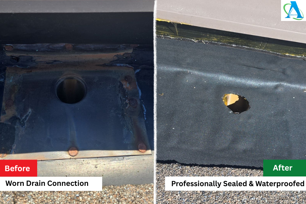 Before and After Hidden Gutter Repair in West Vancouver