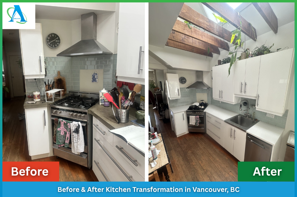 Before and After Kitchen Countertop Installation by AdelCo