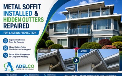 Metal Fascia Covers Installation & Hidden Gutter Membrane Sealing in West Vancouver