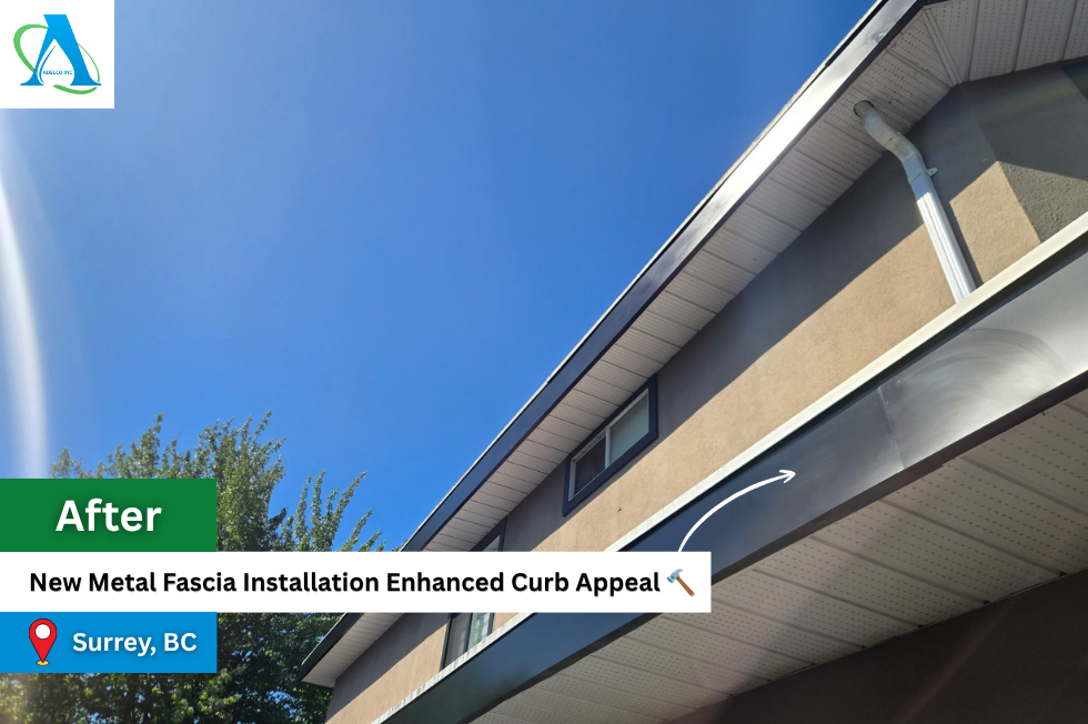 After Metal Fascia Installation in Surrey BC