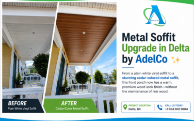 Cedar Metal Soffit Installation Done in Delta, Greater Vancouver, BC by AdelCo