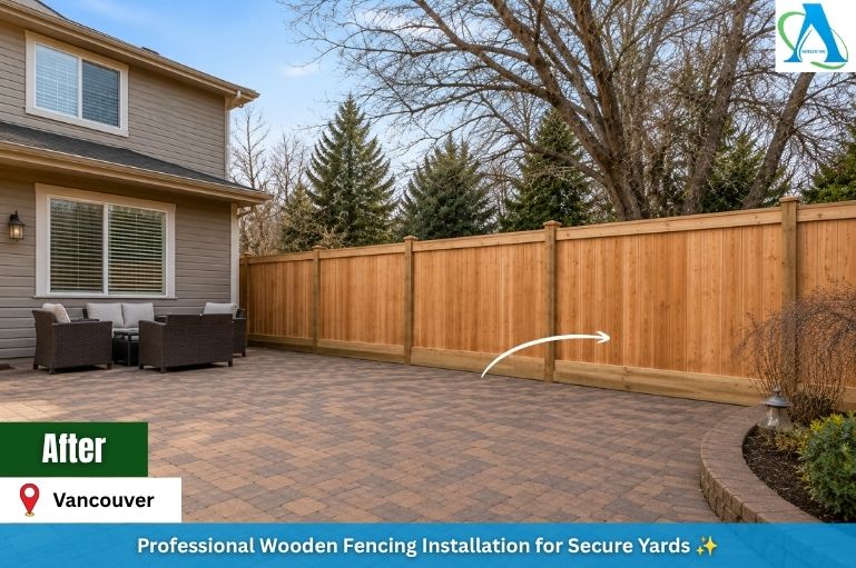 After Wooden Fencing Installation By Adelco