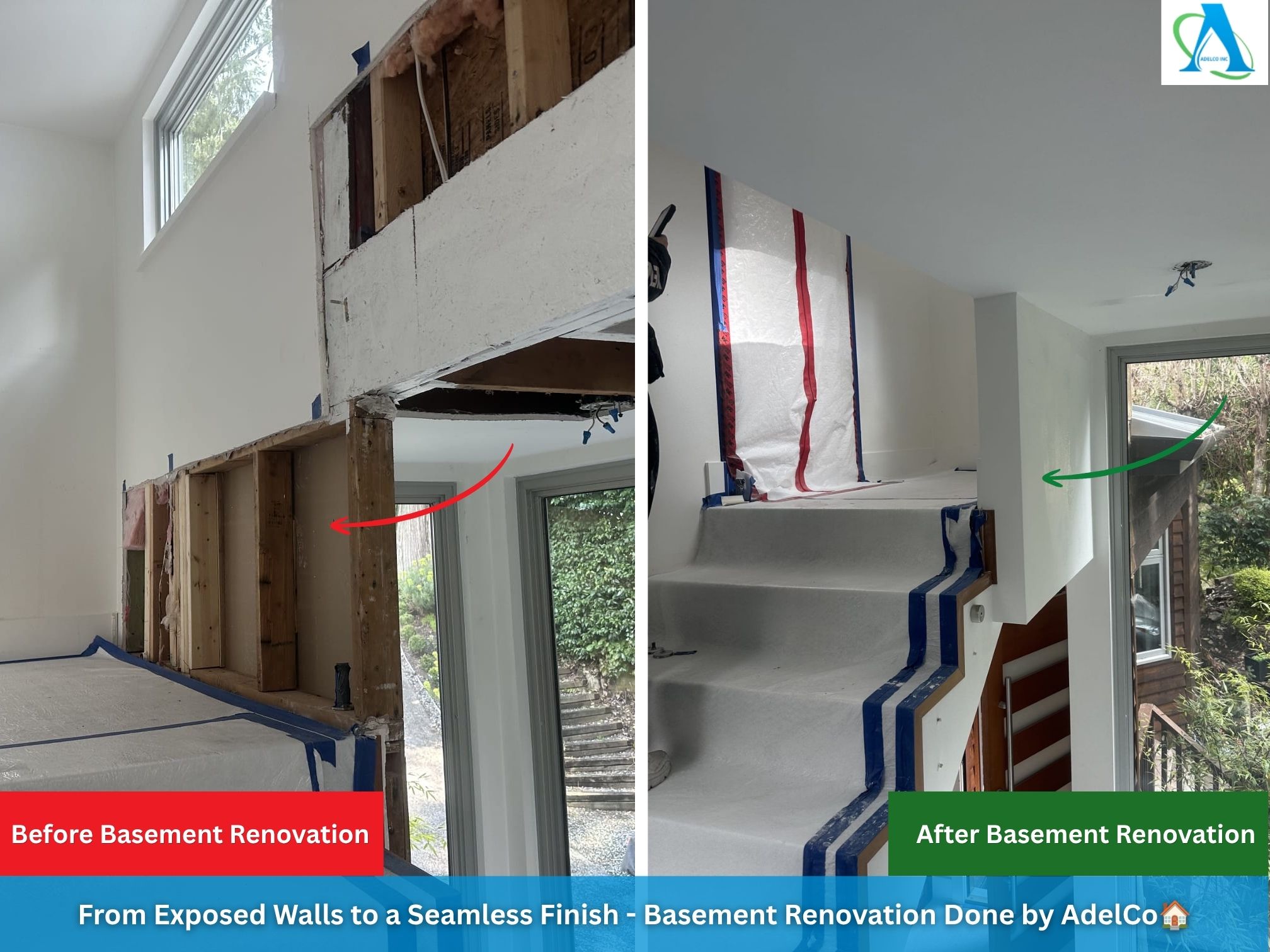 Basement Wall Finishing by AdelCo Home Services