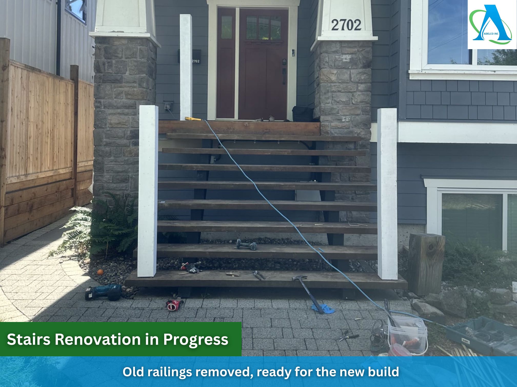 Stairs Renovation in Progress by AdelCo