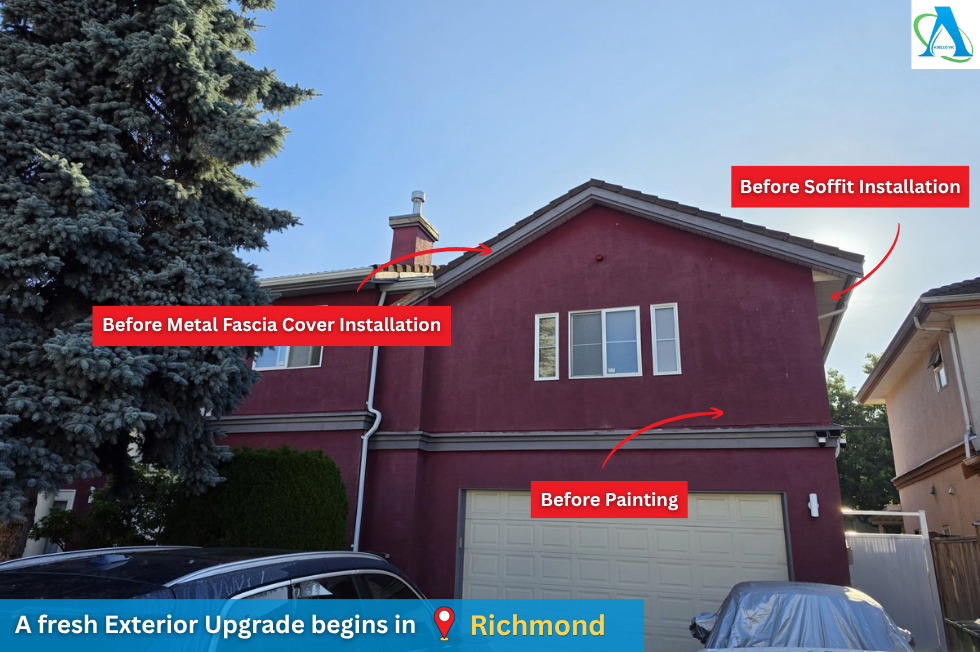 Existing Home Condition Before the Exterior Upgrade in Richmond